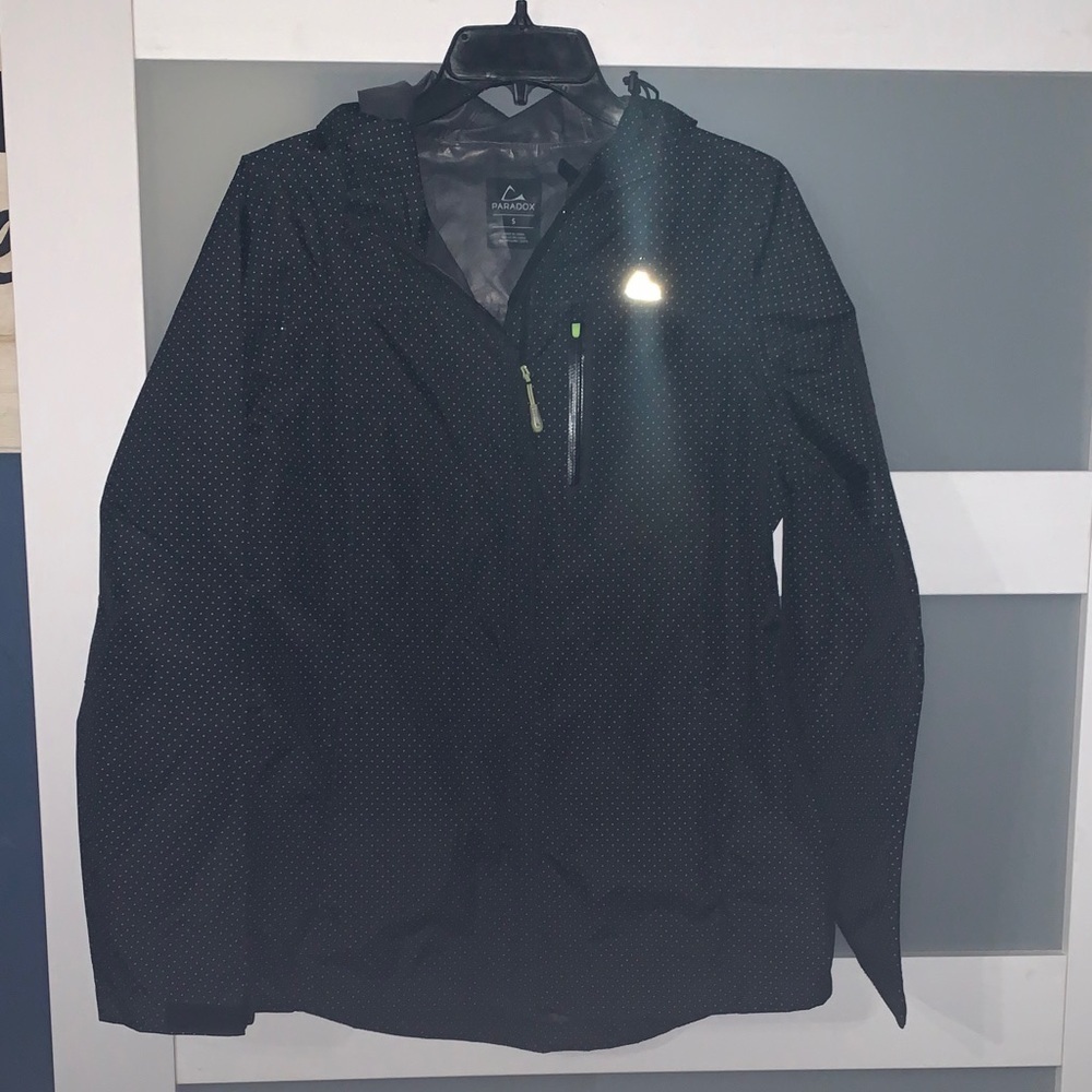 Paradox Black Raincoat with Reflective Zipper